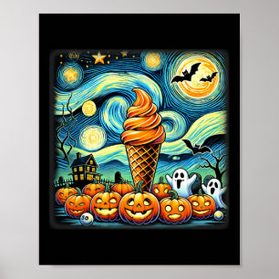 Night Ice Creme Cone Halloween Poster