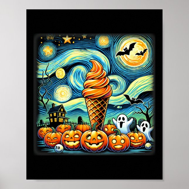 Night Ice Creme Cone Halloween Poster (Vorne)