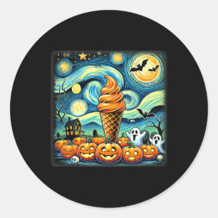 Night Ice Creme Cone Halloween Runder Aufkleber