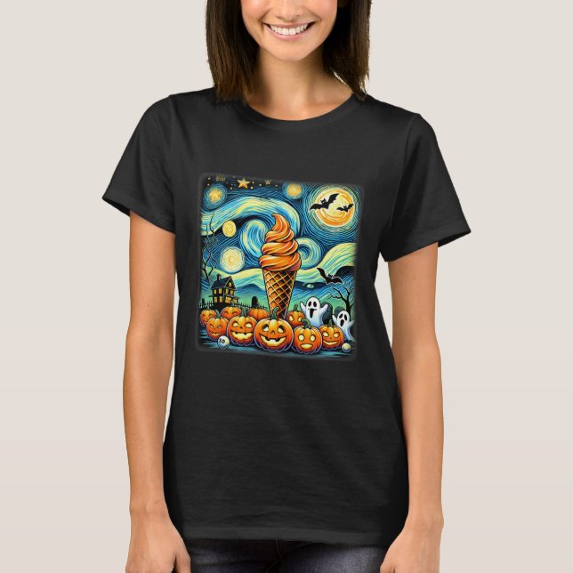 Night Ice Creme Cone Halloween T-Shirt (Vorderseite)
