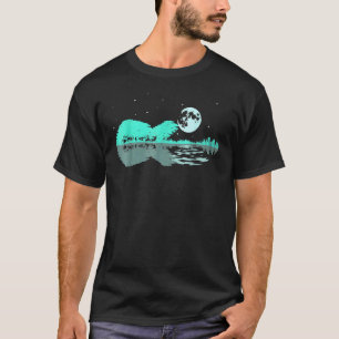 Night Lake E-Gitarre Reflexionen Coole Gitarre T-Shirt