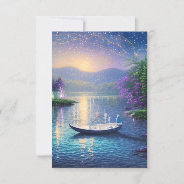Night Lake Graphic Dankeskarte (Vorderseite)