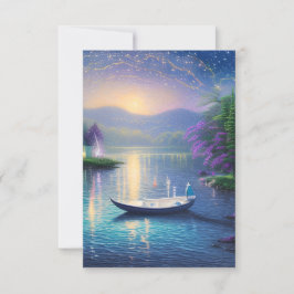 Night Lake Graphic Dankeskarte