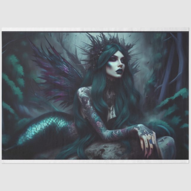 Night Mermaid Tissue Paper Seidenpapier (Vorderseite)