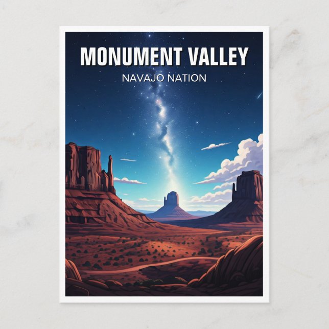 Night Monument Valley Navajo Nation Souvenir Postkarte (Vorderseite)