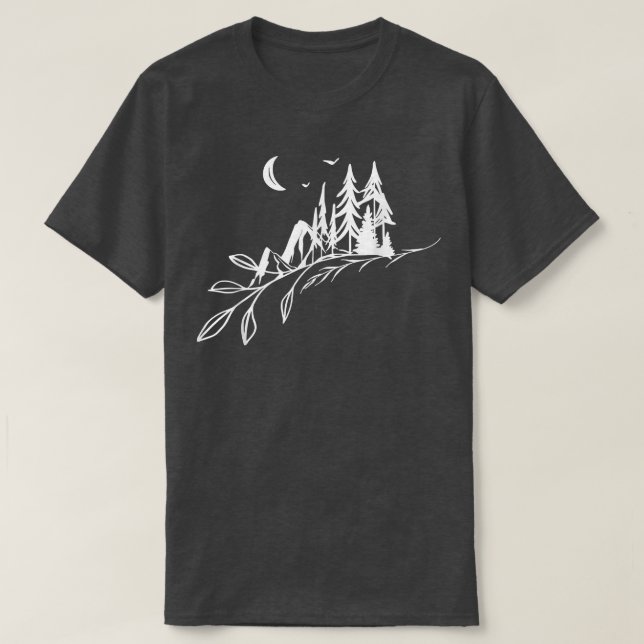 Night Moon Forest and Mouventure Funny Camp T-Shirt (Design vorne)