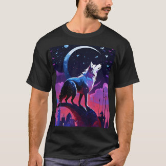 Night Moon & Star Fox T - Shirt - Mystischer Wald