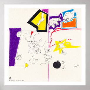 Night & Nickerchen Drawing 2 von PBaud Archival Po Poster