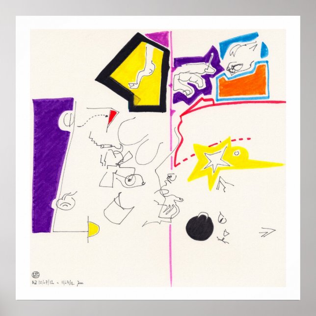 Night & Nickerchen Drawing 2 von PBaud Archival Po Poster (Vorne)