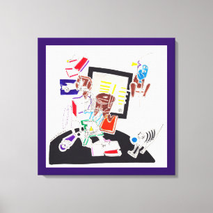 Night & Nickerchen Zeichnungen Die Katze sah auf T Leinwanddruck