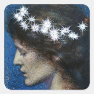 „Night - Noc“ Märchenkunst von Robert Hughes Quadratischer Aufkleber