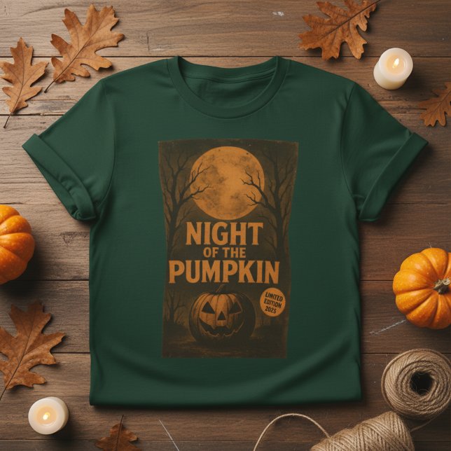 Night of the Pumpkin Retro Horror Movie Poster T-Shirt (Von Creator hochgeladen)
