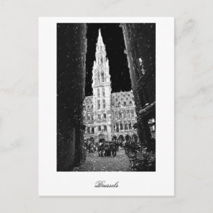 Night on the Grand Place, Brussels Postkarte