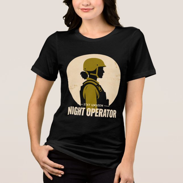 Night Operator Vintage Damen Tactical T-Shirt Tri-Blend Shirt (Vorderseite)