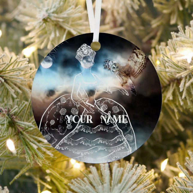 Night Owl and Lady Ornament Aus Metall (InSitu)