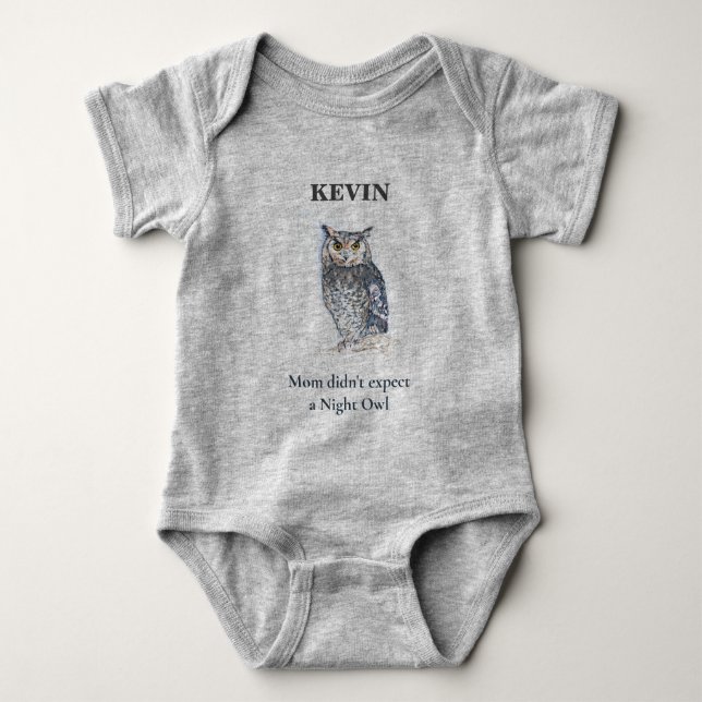 Night Owl Baby Bodysuit Baby Strampler (Vorderseite)