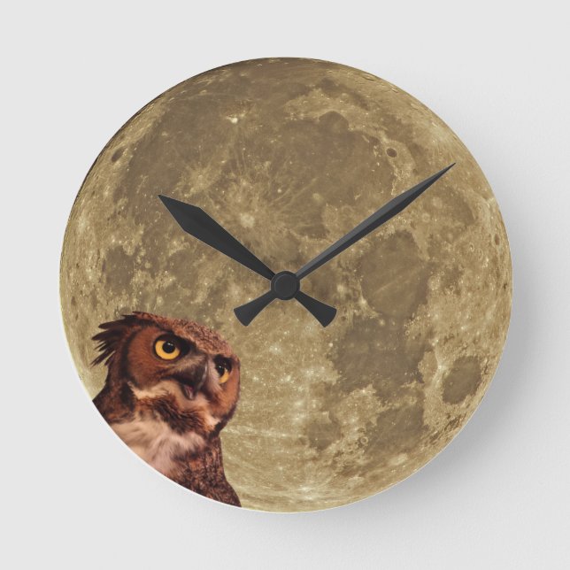 Night Owl Clock Runde Wanduhr (Vorderseite)