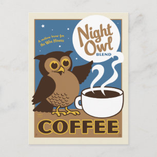 Night Owl Coffee Postkarte