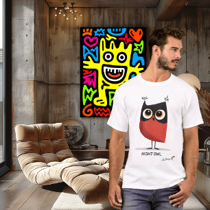 Night Owl Design   Originaler Stil für Erwachsene T-Shirt