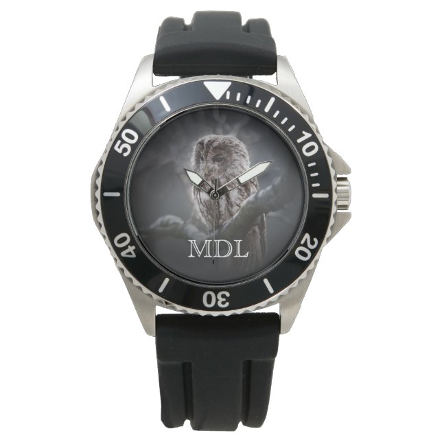Night Owl Foto Nummern Armbanduhr (Vorderseite)