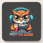 Night Owl Gamer Mascot Fun Gaming Illustration Getränkeuntersetzer<br><div class="desc">Elevate your gaming station with the "Night Owl Gamer" design, a premium illustration brought to you by AmazingEG. This artwork is tailor-made for the dedicated player who thrives in the quiet hours of the night. Featuring a highly detailed owl mascot, this design blends the wisdom and nocturnal nature of the...</div>
