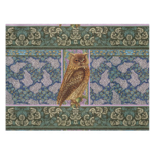 NIGHT OWL, LILACS, BLÄTTER Art Nouveau Dark Flora Tischdecke