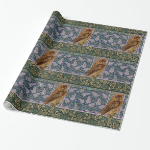 NIGHT OWL, LILLACS UND BLÄTTER Art Nouveau Floral Geschenkpapier