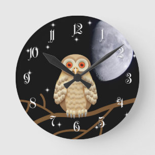 Night owl runde wanduhr