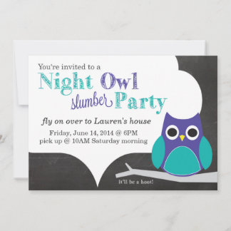 Night Owl Slumber Party Einladung