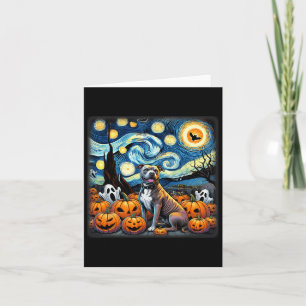 Night Pitbull Halloween Karte