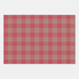 Night Shadz Red and Toast Brown Plaid Geschenkpapier Set