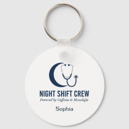 Night Shift Crew Nurse Stethoscope Moon Custom Schlüsselanhänger
