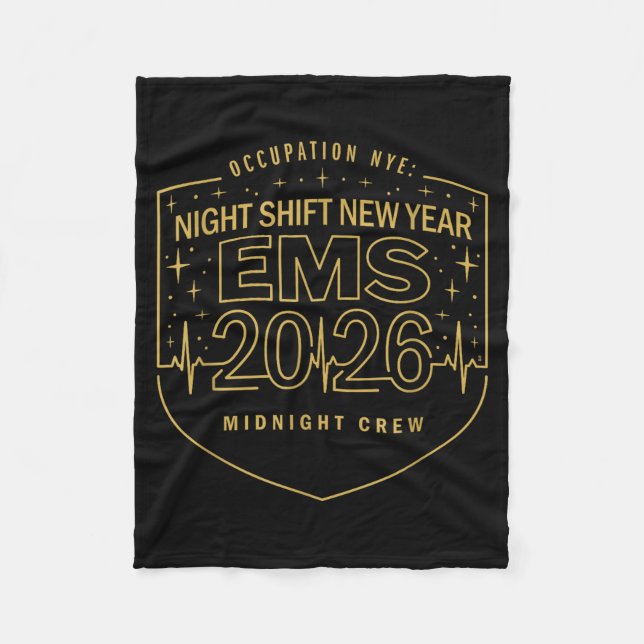 Night Shift New Year Ems 2026 Midnight Crew  Fleecedecke (Vorderseite)