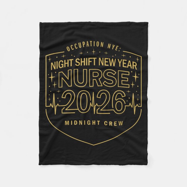 Night Shift New Year Nurse 2026 Midnight Crew Badg Fleecedecke (Vorderseite)