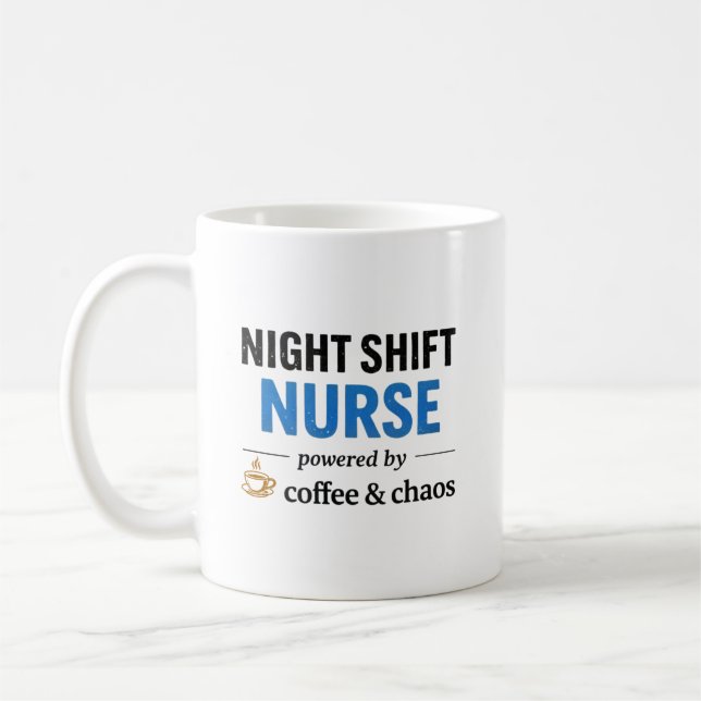Night Shift Nurse Coffee Chaos Quote Kaffeetasse (Links)