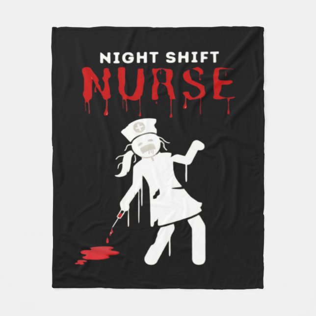 Night Shift Nurse Funny Halloween Klassischer T -  Fleecedecke (Vorderseite)
