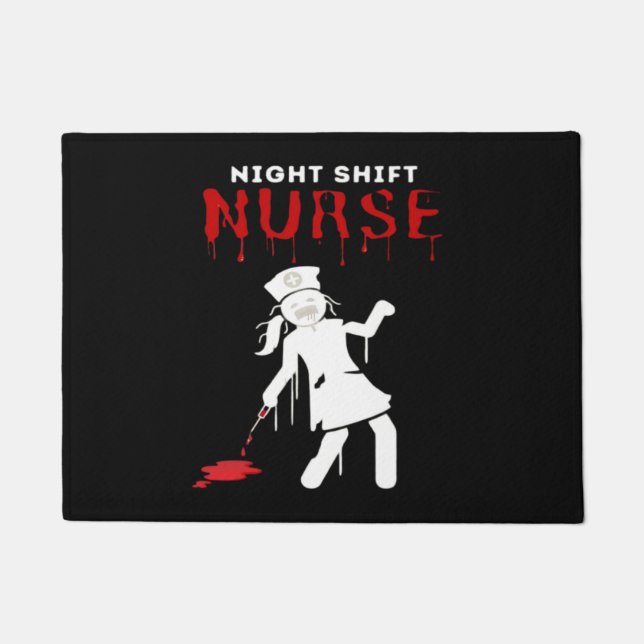 Night Shift Nurse Funny Halloween Klassischer T -  Fußmatte (Vorderseite)