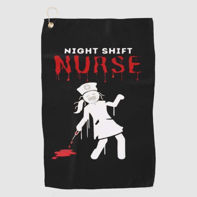 Night Shift Nurse Funny Halloween Klassischer T -  Golfhandtuch (Vorderseite)