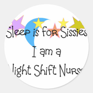 Night Shift Nurse Geschenke Runder Aufkleber