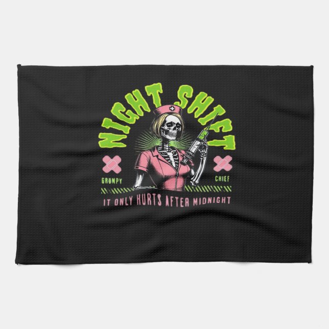 Night Shift Nurse - Geschenkideen der Nurse Week Geschirrtuch (Horizontal)