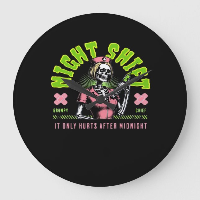 Night Shift Nurse - Geschenkideen der Nurse Week Große Wanduhr (Vorderseite)
