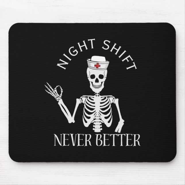 Night Shift Nurse Icu Rn Er Cvicu Nicu Ed Np Hallo Mousepad (Vorne)