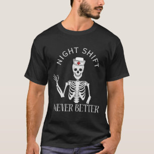 Night Shift Nurse Icu Rn Er Cvicu Nicu Ed Np Hallo T-Shirt