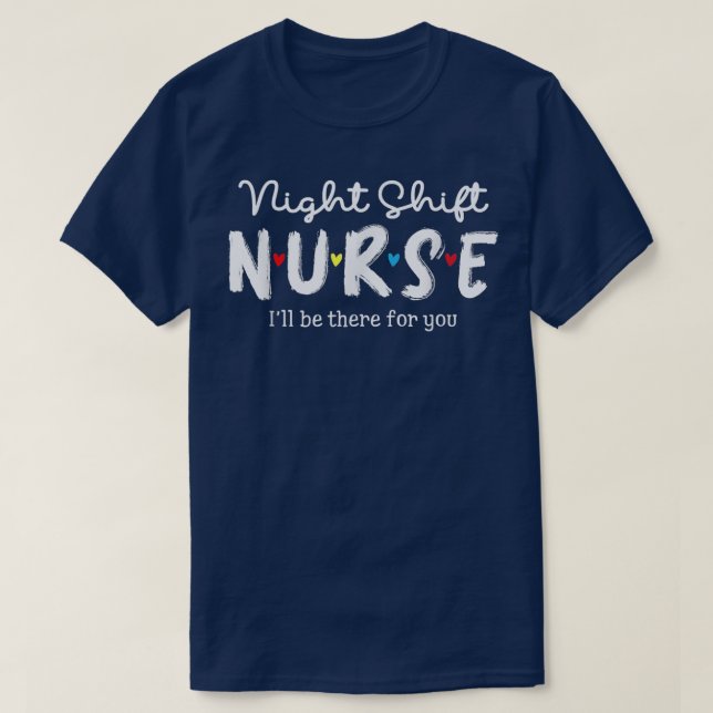 Night Shift Nurse Kariert Red Liebe Heart Stethosc T-Shirt (Design vorne)