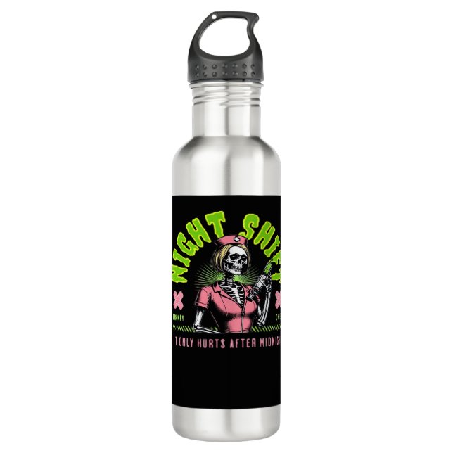 Night Shift Nurse - National Nurse Week Gift Ideas Edelstahlflasche (Vorderseite)