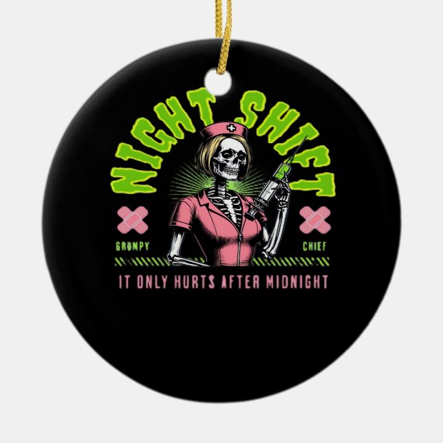 Night Shift Nurse - National Nurse Week Gift Ideas Keramik Ornament (Vorne)