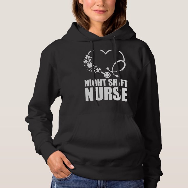 Night Shift Nurse St Patrick S Day Stethoscope Hea Hoodie (Vorderseite)