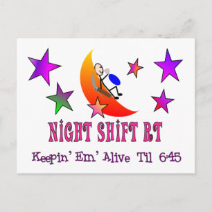 Night Shift RT MOON Stick Man Postkarte