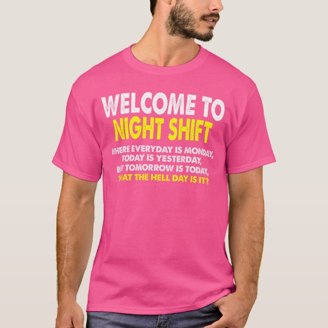 Night Shift Workers Funny Midnight Shift retro gif T-Shirt (Vorderseite)