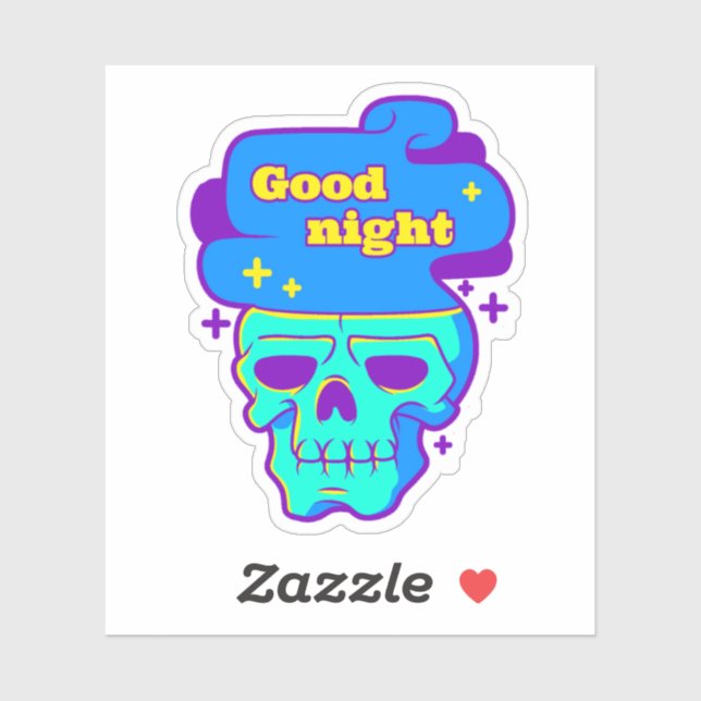 Night Skull Vinyl Sticker (Blatt)